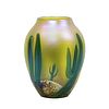 Orient & Flume Gold Aurene Cactus Art Glass Vase