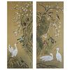 Pr Antique Japanese Scroll Paintings Egrets