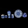 6 Blue Jasperware Assorted Items