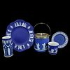 5 Antique Wedgwood Blue Jasperware