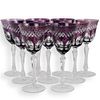 (9 Pc) Bohemian Clear to Color Crystal Stemware