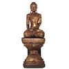 Large Antique Thai Wood Carved Buddha