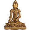 Carved Gilt Wood Seated Buddha
