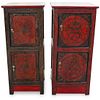 (2 Pc) Matching Chinese Lacquer Cabinets