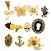 (10 Pc) Vintage Brooch Collection