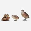 Franz Xaver Bergmann, quails, set of three