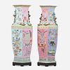 Chinese Export, large Famille Rose vases, pair