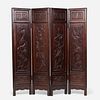 Chinese, four panel screen