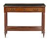 An Empire Brass Mounted Mahogany Marble-Top Console Desserte
