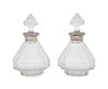A Pair of Large French Silver Mounted Cut Glass Wine Decanters