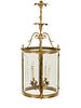 A French Brass and Glass Hall Lantern