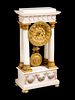An Empire Style Gilt Bronze Mounted Marble Clock