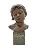 An Italian Bronze Bust of a Girl