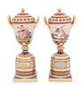 A Pair of Vienna Porcelain Covered Urns