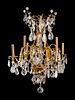 A Continental Gilt Metal and Rock Crystal Chandelier