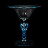 VETRI MURANO ART GLASS CLEAR TO BLUE COMPOTE