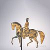 Sheet Copper Formal Horse and Rider Silhouette Weathervane