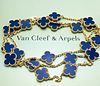 Van Cleef & Arpels 18K Alhambra 20 Motif Lapis Necklace