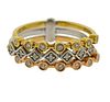 18K Tri Color Gold Diamond Harem Ring