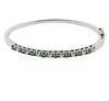 14k Gold Diamond Emerald Bangle Bracelet 