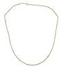 Antique Gold Pearl Station Chain Necklace