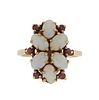 Antique English 9k Gold Opal Cluster Ring