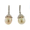 18k Gold Diamond South Sea Pearl Earrings