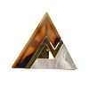 Grosse 18k Gold Mother of Pearl Agate Inlay Triangle Clip