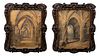 A Pair of Rococo Style Carved Walnut Frames
