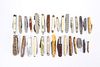 A COLLECTION OF THIRTY SMALL PENKNIVES, including one silver-mounted and so