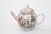 A CHINESE EXPORT FAMILLE ROSE?PORCELAIN?TEAPOT, CIRCA 1770, painted with a 