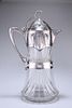 A LARGE JUGENDSTIL SILVER-PLATE MOUNTED CUT-GLASS ICED WATER JUG, WMF, GEIS