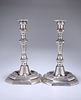 A PAIR OF SWISS CAST SILVER CANDLESTICKS, VEVEY, CIRCA 1780-1800, each with