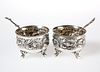 A PAIR OF VICTORIAN SILVER SALTS,?MAPPIN & WEBB,?LONDON 1896, each decorate