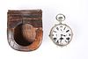 A SWISS GOLIATH CALENDAR NICKEL CASED LEVER POCKET WATCH,?the dial with Rom