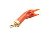 A CARVED CORAL HAND PENDANT
 The carved coral corallium rubrum pendant, to 