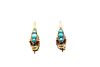 A PAIR OF MID 19TH CENTURY TURQUOISE-SET SNAKE EARRINGS
 Each modeled as a 