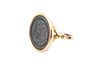 A 19TH CENTURY HARDSTONE FOB SEAL
 The scrolling mount inset with an oval h