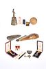 A MISCELLANEOUS GROUP OF OBJECTS, including medals, minerals, Bank of Engla