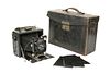 A VINTAGE GOERZ GERMAN FOLDING PLATE CAMERA, with Compur shutter and Dogmar