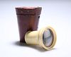 AN IVORY MONOCULAR, c. 1800, gilt-metal mounted, in its original fitted red