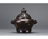 CHINESE BRONZE CENSER WITH DRAGONS