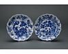 CHINESE QING BLUE AND WHITE PORCELAIN PLATES