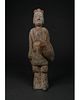 NORTHERN QI DYNASTY TERRACOTTA WARRIOR WITH SHIELD