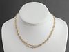14K Yellow Gold Double Strand Link Chain Necklace