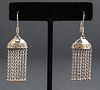 Persian Silver & 18K Yellow Gold Tassel Earrings