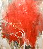 Modern Red Abstract Expressionist, Oil on Canvas