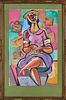 Latin American Illegibly signed  "Woman" Gouache