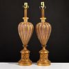Pair of Murano Lamps, Manner of Barovier & Toso