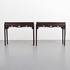 Rare Pair of 19th Century Finely Carved Zitan Console Tables